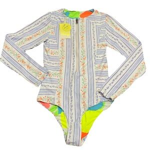 NWT Maaji Printed Surf One Piece Long Sleeve Swimsuit